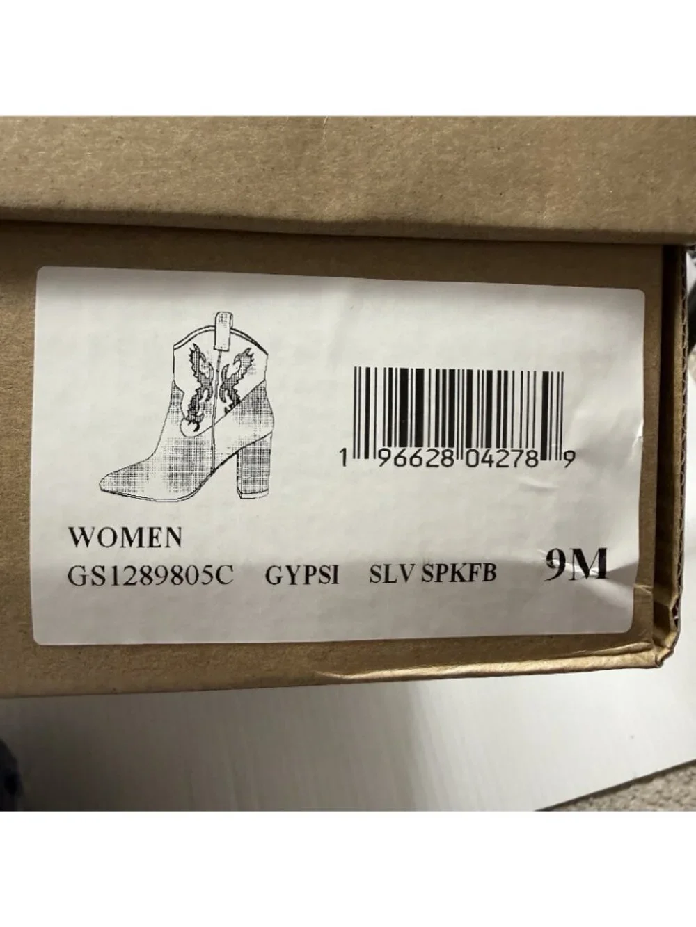 MIA Womens Gypsi Western Boots Size 9 Silver Glitter Cowgirl Disco Glam NWT